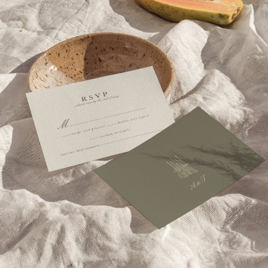 お洒落ストライプRSVPカード 出欠カード