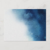 お洒落スノーフレークエレガンスブルー結婚ホワイト インビテーションポストカード (裏面)