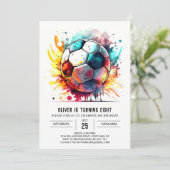 お洒落スポーツ水彩子供の誕生日 招待状 (スタンド正面)