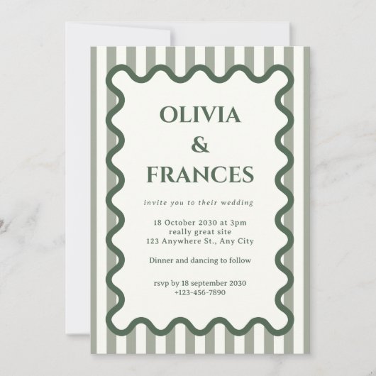 お洒落ス結婚スイート、ウェー招待状 招待状 (正面)