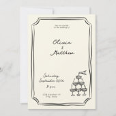 お洒落ズ結婚シャンパンタワー 招待状 (正面)