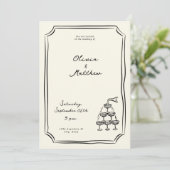 お洒落ズ結婚シャンパンタワー 招待状 (スタンド正面)