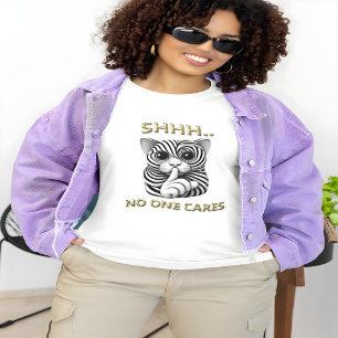 お洒落ゼブラストライプのネコよくはしゃぐグ Tシャツ