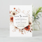 お洒落タイポグラフィテラ結婚コッタ セーブザデート (スタンド正面)