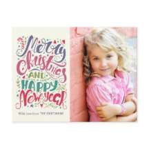 お洒落タイポグラフィホリデー写真はがき