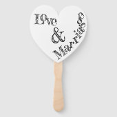 お洒落タイポグラフィ愛と結婚パーソナライズされた ハンドファン (裏面)