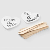 お洒落タイポグラフィ愛と結婚パーソナライズされた ハンドファン (組立なし)