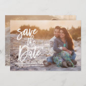 お洒落タイポグラフィ書日付カードの保存 セーブザデート (正面/裏面)