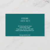 お洒落ターコイズフローラエレガントイベントプランナー 名刺 (裏面)