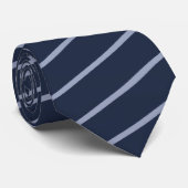 お洒落ダークブルーストライプのタイ ネクタイ (ロール)