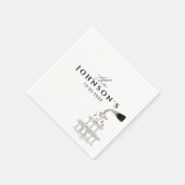 お洒落チャンパ図解入りの、写真付きのン結婚塔 スタンダードカクテルナプキン (角)