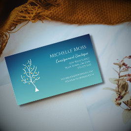 お洒落ツリーオブライフトレンディーユニークティール（緑がかった色）グリーン 名刺