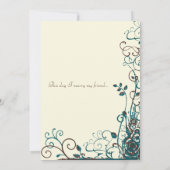 お洒落ティール（緑がかった色）&ブラウンスワール結婚式招待状 招待状 (裏面)