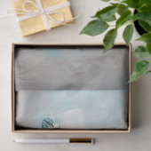 お洒落ティール（緑がかった色）ブルー目の猫の切り離し 薄葉紙 (ギフト)