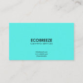 お洒落ティール(緑がかった色)Wave Officeクリーニング 名刺 (裏面)