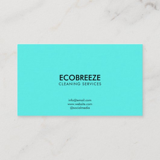 お洒落ティール(緑がかった色)Wave Officeクリーニング 名刺 (裏面)
