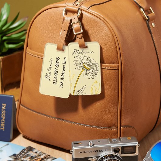 お洒落デイジーカスタム文字 ラゲッジタグ