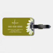 お洒落デイジーフラワーカスタム文字&カラーズオリーブ ラゲッジタグ (裏面横)