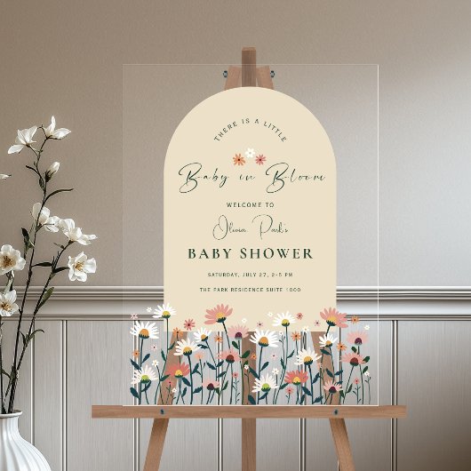 お洒落デイジーフラワーベビーイン開花歓迎 アクリルサイン