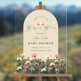 お洒落デイジーフラワーベビーイン開花歓迎 アクリルサイン