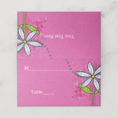 お洒落デイジーフラワー葉オンブライトピンク プレイスカード (外部開封)