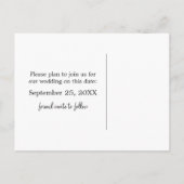 お洒落デイジー日付はがきを保存、黒 案内ポストカード (裏面)