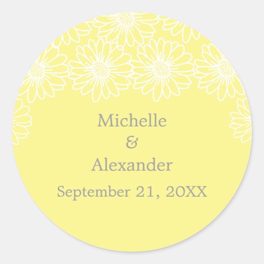 お洒落デイジー結婚式用シール ラウンドシール (正面)