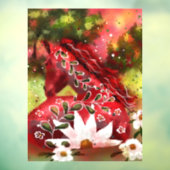 お洒落デイジー馬のフィールド抽象芸術アート ウィンドウサイン (シート3)