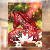 お洒落デイジー馬のフィールド抽象芸術アート ウィンドウサイン (シート2)