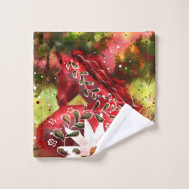 お洒落デイジー馬のフィールド抽象芸術アート ウォッシュタオル