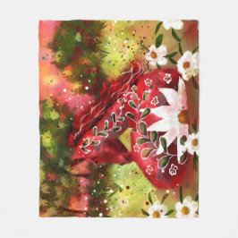 お洒落デイジー馬のフィールド抽象芸術アート フリースブランケット