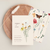 お洒落デイジー黄色の野結婚花 招待状