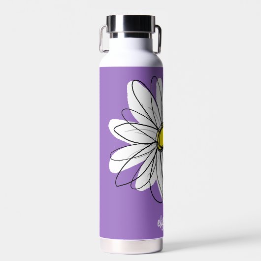 お洒落デイジー- orchid -トレンディースクリプト名 ウォーターボトル (正面)