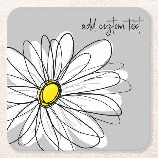 お洒落デイジー- orchid -トレンディースクリプト名 スクエアペーパーコースター (正面)