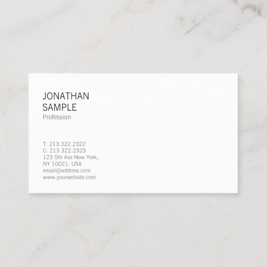 お洒落デザインモダントレンディーカッコいいプロフェッショナルプレーン 名刺 (裏面)