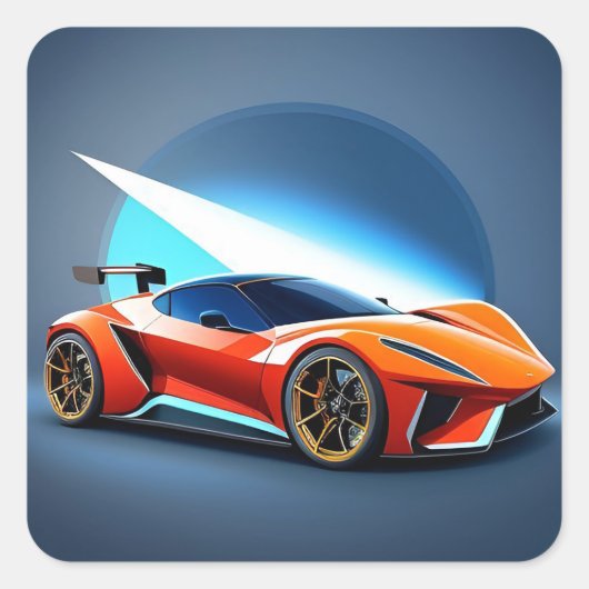 お洒落デザイン付きスポーツモダン車 スクエアシール (正面)