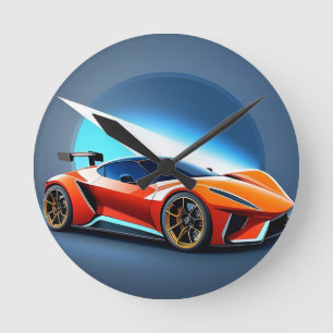 お洒落デザイン付きスポーツモダン車 ラウンド壁時計