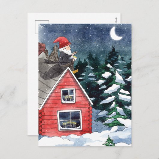 お洒落トムテンスウェーデンクリスマス格言 シーズンポストカード (正面/裏面)