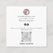 お洒落トレンディーインフルエンサーQRコード スクエア名刺 (裏面)