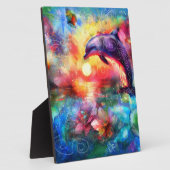 お洒落ドルフィン沿岸航海のフローラティール（緑がかった色） フォトプラーク (側面)