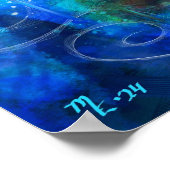 お洒落ドルフィン沿岸航海のフローラティール(緑がかった色) ポスター (角)