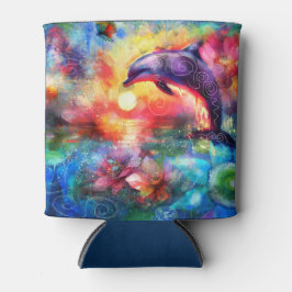 お洒落ドルフィン沿岸航海のフローラティール（緑がかった色） 缶クーラー