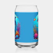 お洒落ドルフィン鮮やかインコーラルリーフ ガラス缶 (右)