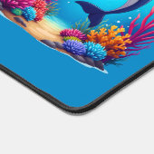 お洒落ドルフィン鮮やかインコーラルリーフ デスクマット (コーナー)