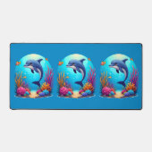 お洒落ドルフィン鮮やかインコーラルリーフ デスクマット (正面)