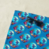 お洒落ドルフィン鮮やかインコーラルリーフ ビーチタオル (インサイチュ)