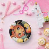 お洒落ネズミとカボチャのハロウィーン ペーパーボウル (パーティー)