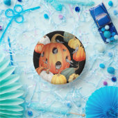 お洒落ネズミとカボチャのハロウィーン ペーパーボウル (パーティー)