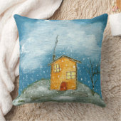 お洒落ハウススノーストームツリーフォークアー絵画ト クッション (ブランケット)