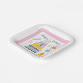 お洒落ハッピーバースデーパーティー ペーパープレート (傾斜あり)